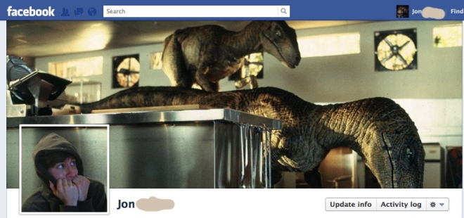 Jurassic Park velociraptors Facebook Timeline